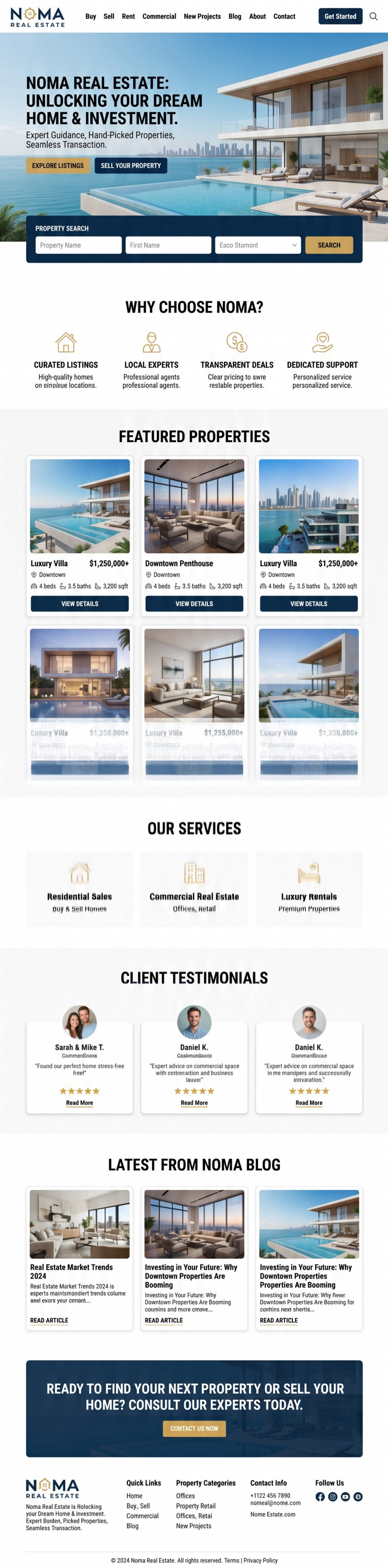 Noma Real Estate website design